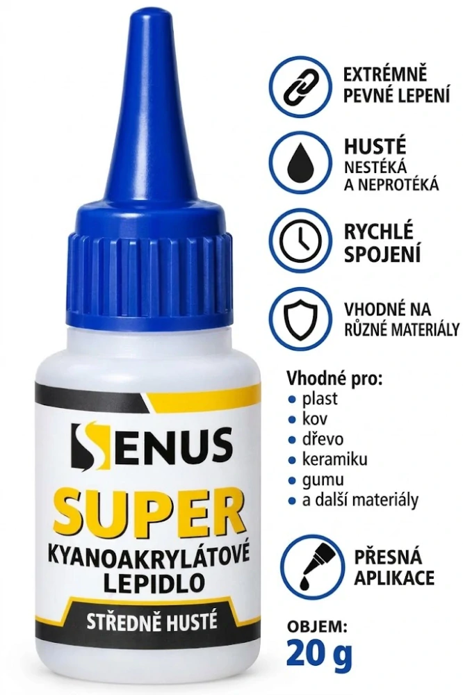 Vteřinové lepidlo střední 20 g