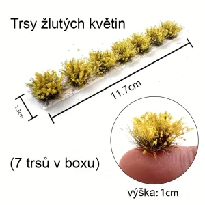 Trsy žlutých květin 7 ks