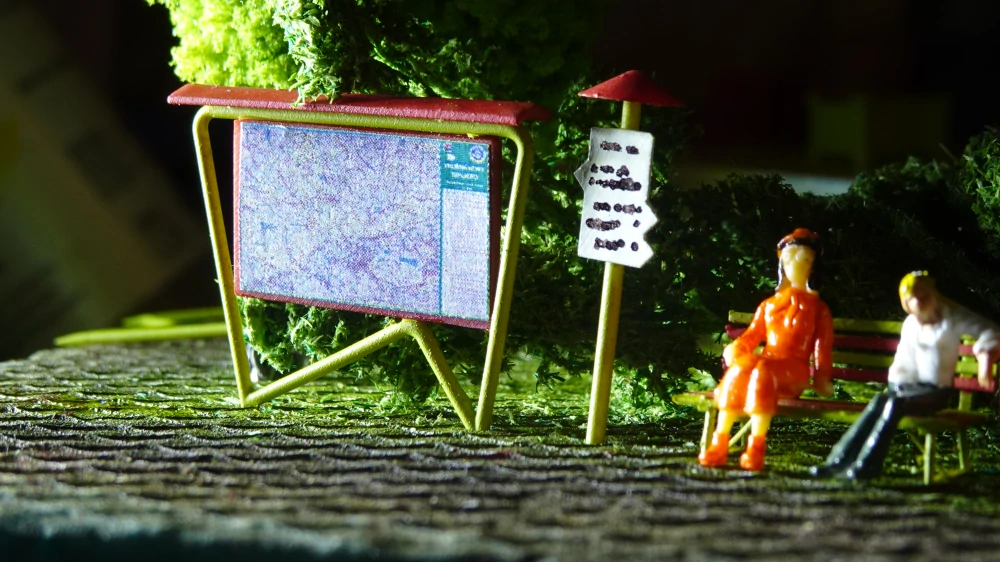 Turistická mapa s rozcestníky