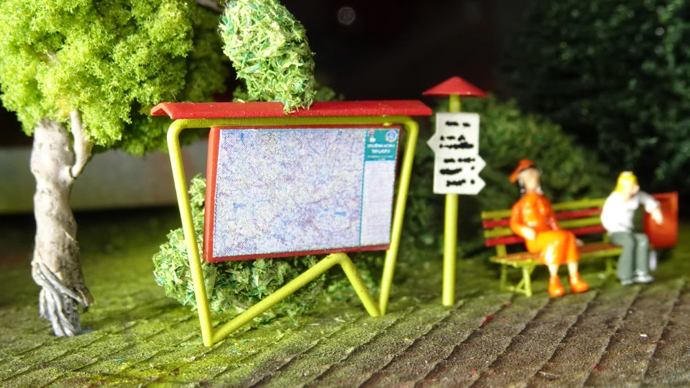 Turistická mapa s rozcestníky